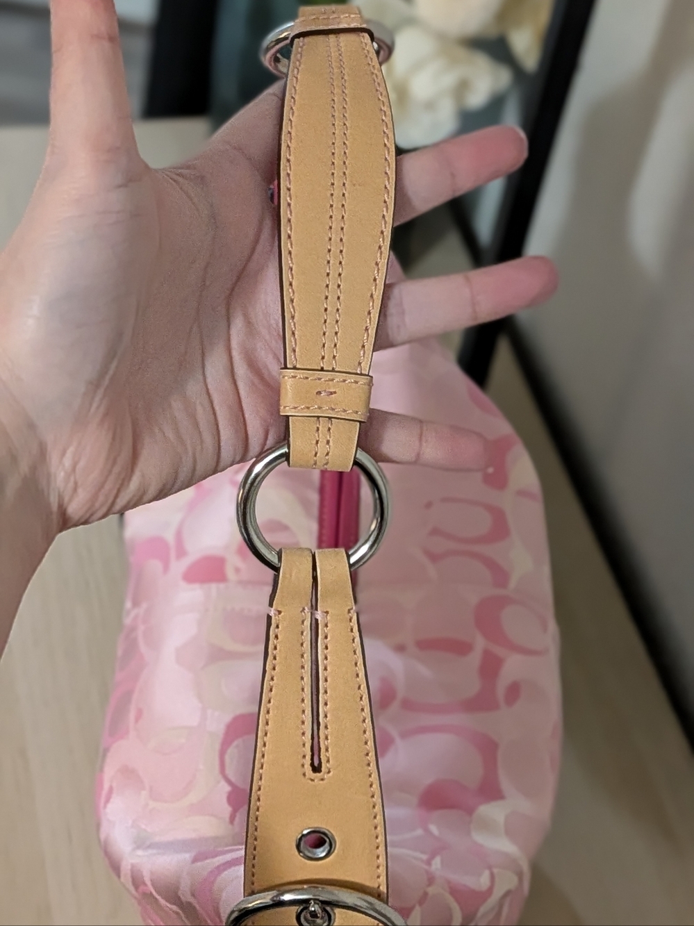 Y2K Coach Optic Hobo Bag & Wallet Signature Pink Jacquard & Leather Matching Set - Picture 11 of 15